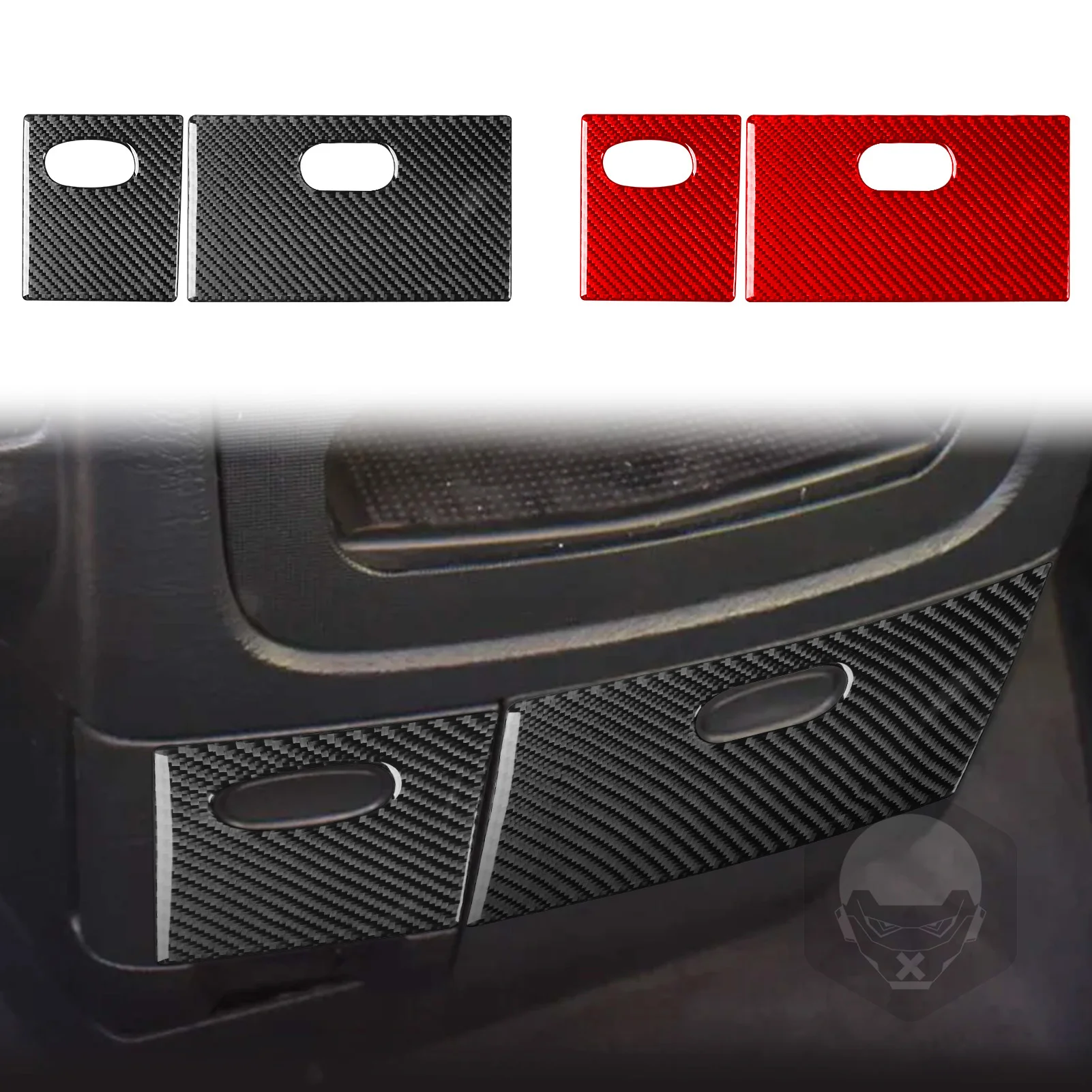 For Dodge RAM 2002 2003 2004 2005 Carbon Fiber Cars Accessories Interior Grar Door Handle Air Outlet Trim Sticker Decoration