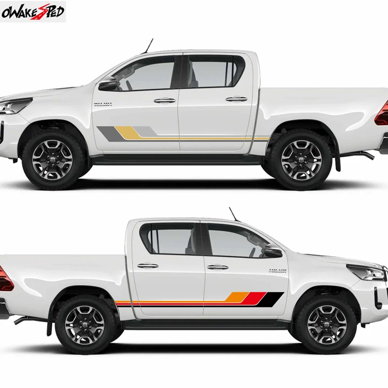 

Автомобильная наклейка для Toyota Hilux Revo Vigo Rocco SR5, боковые цвета двери, полосы, декоративная наклейка, виниловая пленка, аксессуары для автотюнинга
