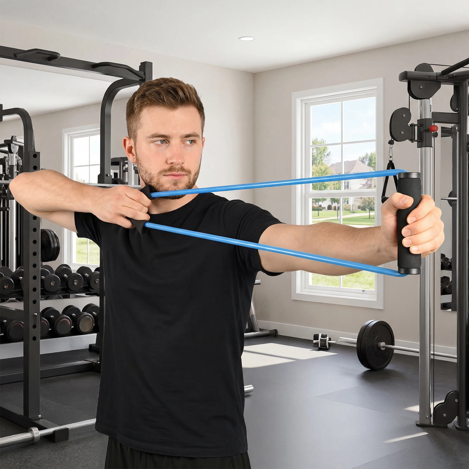 Tragbarer Armkrafttrainer, wiederverwendbares Übungs-Widerstandsband, Bogenschieß-Trainingsband für das Üben der Bogenschießposition – Detail 1