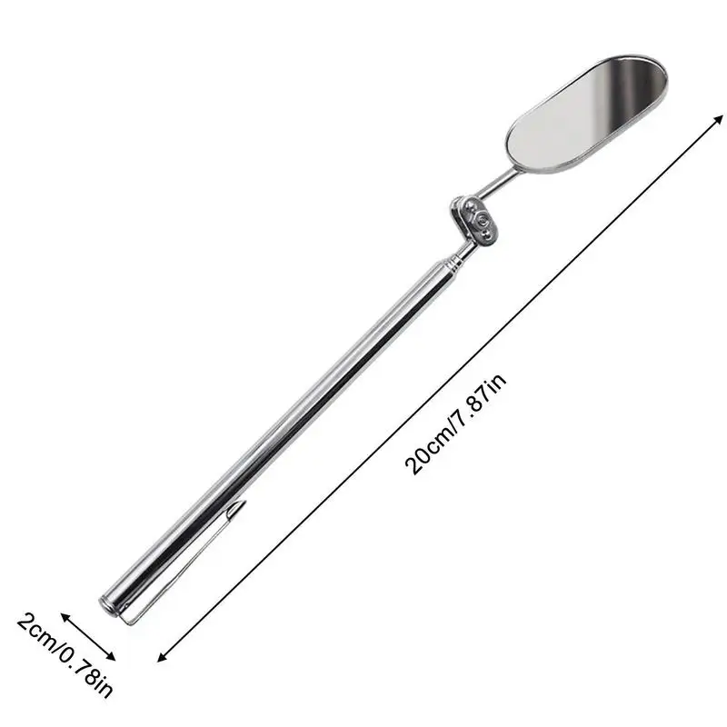 Machine Inspection Mirror 360 Degree Rotation Mechanics Mirror Telescopic Mirror Extendible Inspection Stainless Steel Detection