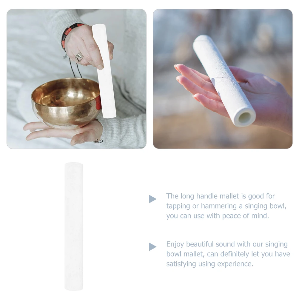 

Singing Bowl Mallet Sheepskin Stick Long Handle Durable Music Accessories Tibetan Strikers Sound Sticks Crystal