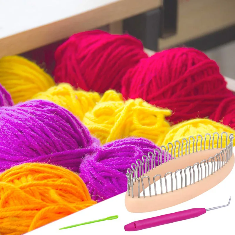 1Set Household Sock Looms Knitting Machine Woolen Sock Knitting Machine with Loom Pick Tool DIY Hand-made Knitting Tool