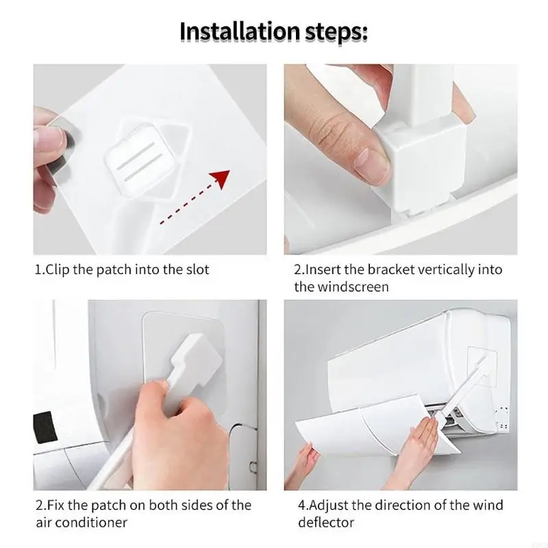 R9CD Adjustable AirflowsDeflector Panel Wall Mounted Aircon Draft Shield OutletBaffle