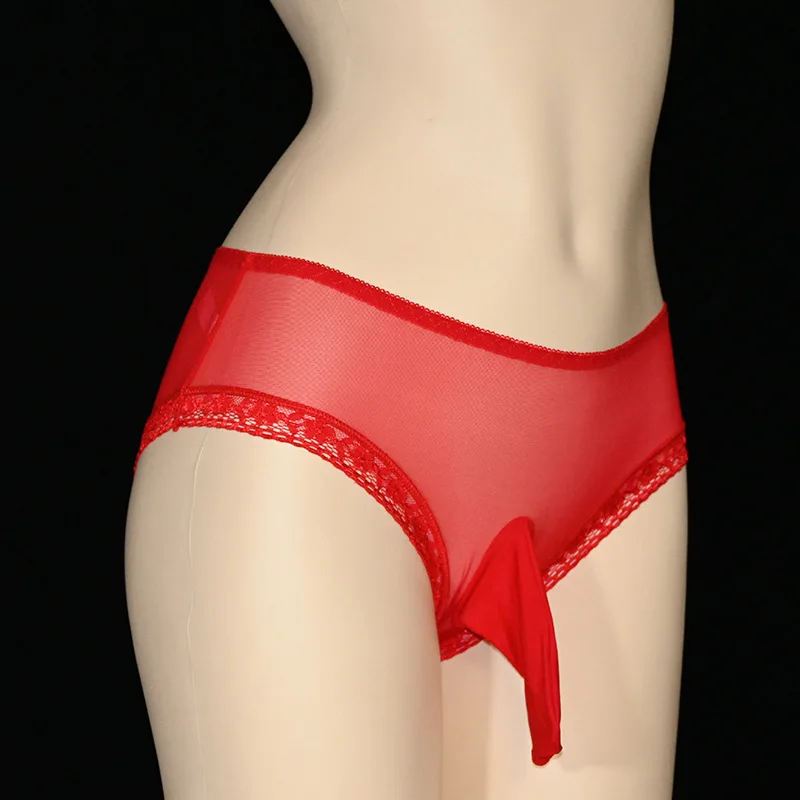 Mens Underwear Sissy Feminization Silky Smooth Panties Breathable Quick-Drying Ultra-Thin Mesh Underwear Pouch Sheath Underpants - Image 5
