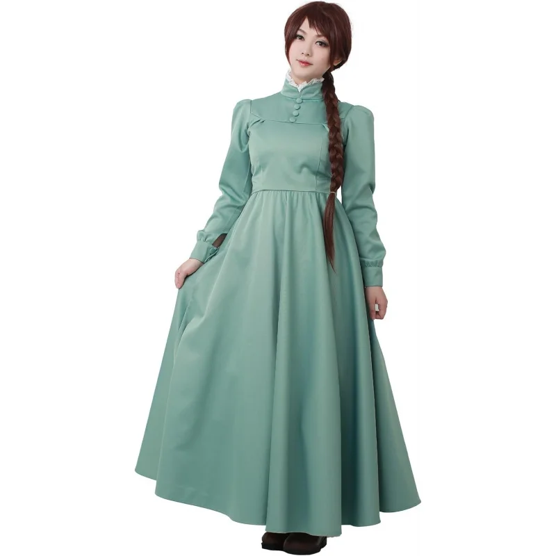 

❤️❤️❤️miccostumes Womens Costume A Line Long Sleeves Pastel Green Dress with White Collar (Women s)❤️⭐️❤️