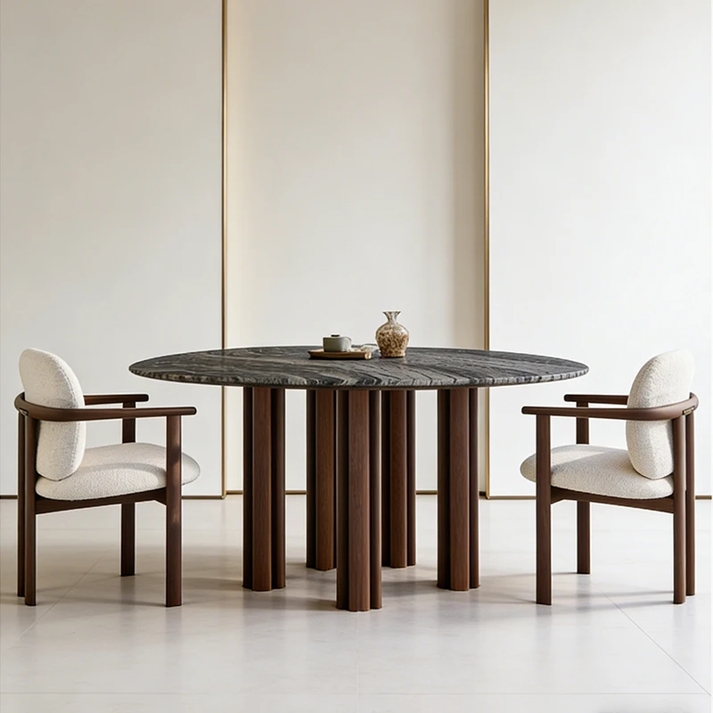 

km-Italian Unique Designer Villa Irregular Dining Table Light Luxury Marble Conference Table%
