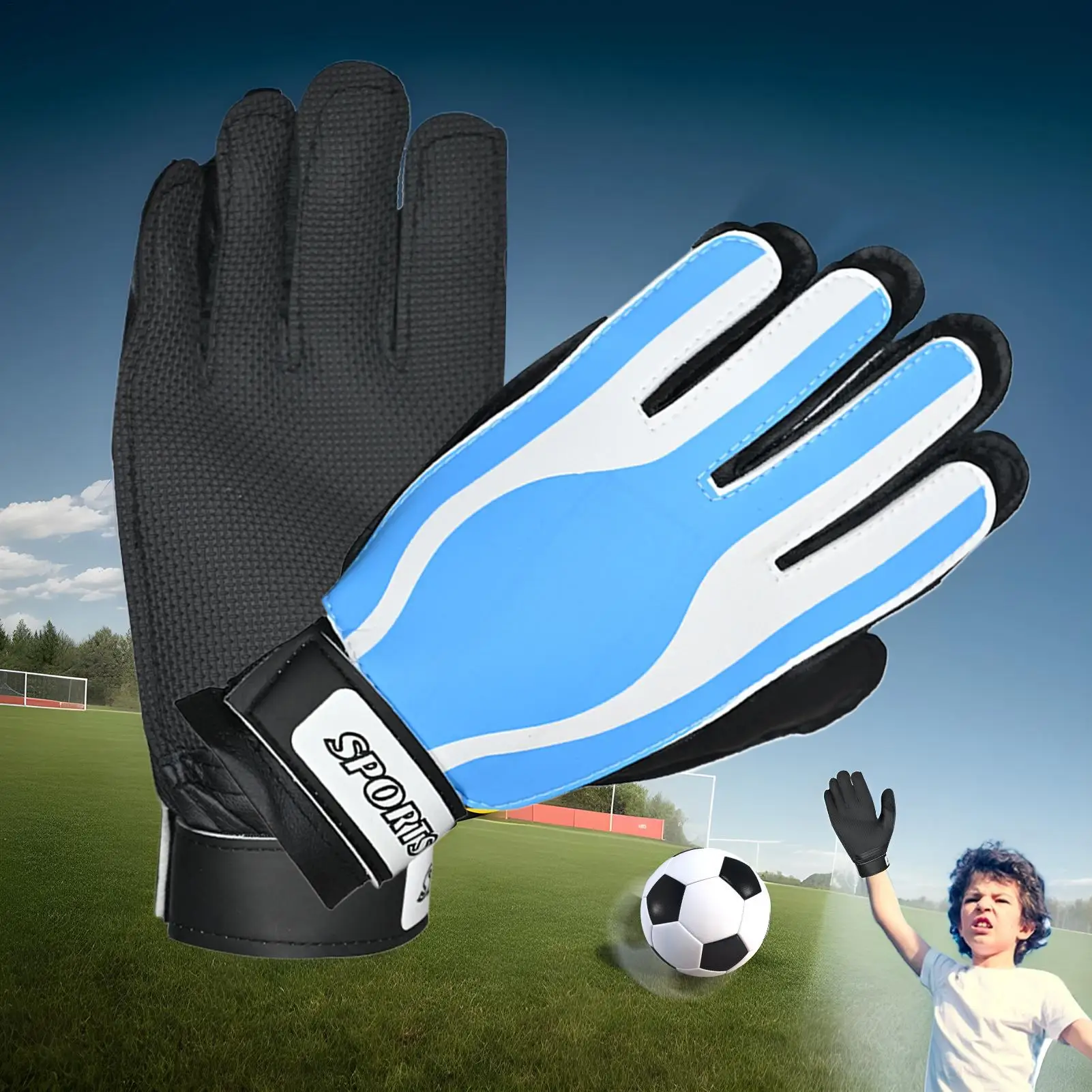 Guanti da calcio 1 paio di guanti da calcio portiere adulto assorbimento degli urti imbottito attrezzatura da allenamento per giocatori di calcio per la pratica