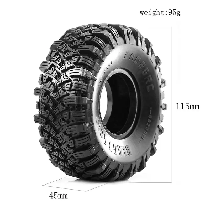 B05C-8PCS 115MM Rubber Mud Grappler Tires For 1:10 RC Crawler Axial SCX10 SCX10 II 90046 90047 TRX-4 G500 TRX-6 G63