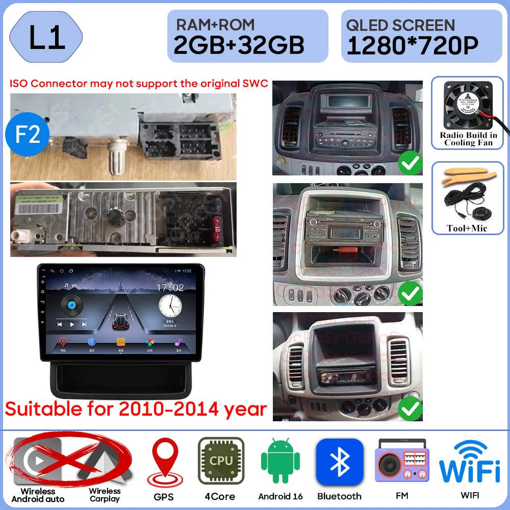 Autoradio Voor Renault Trafic 2 Voor Opel Vivaro EEN Voor Nissan primastar 2001-2014 Video Player Carplay Geen 2din multimedia GPS BT
