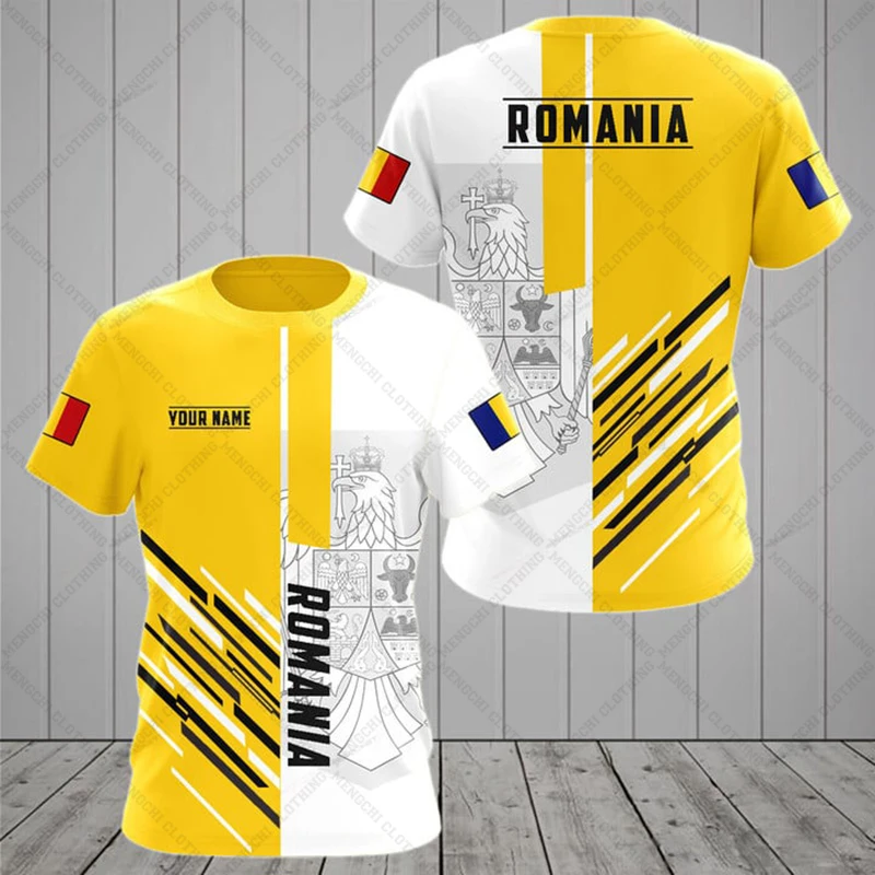 Romania czaszka spersonalizowane koszulki letnie ubrania Streetwear w stylu Casual moda męska luźne t-shirty bluzki oversize z krótkim rękawem 6XL