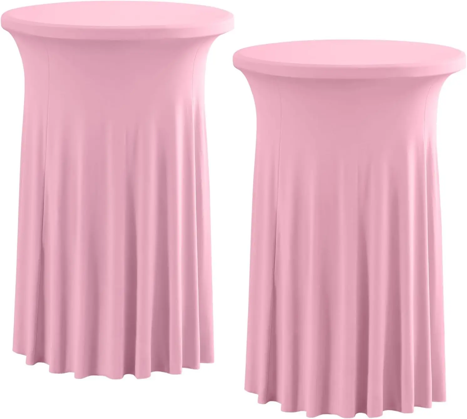 Cubiertas para mesa de cóctel de boda, color rosa, 80x110 CM, mantel redondo de LICRA elástico con faldas para DJ, Bar, fiesta, banquete, boda