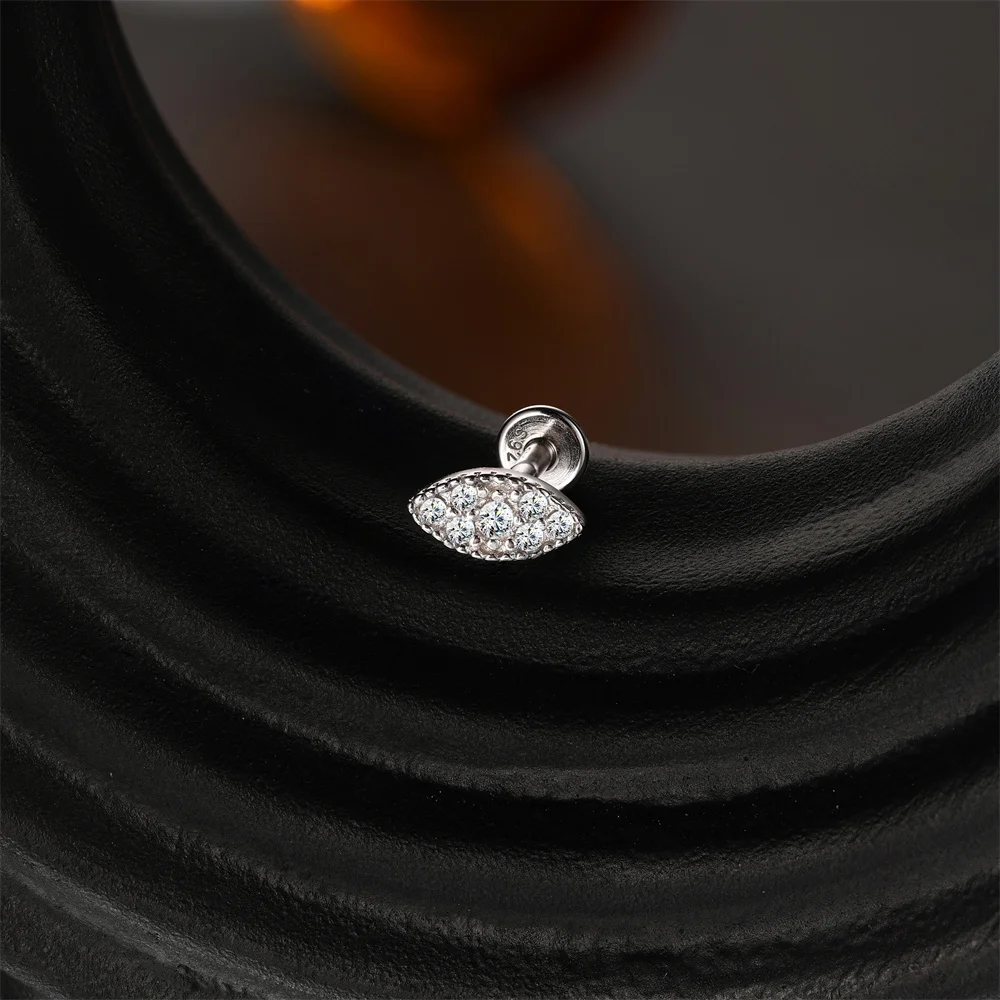 AIDE 925 Sterling Silver Pierced Moissanite Women Earrings Water Drop Geometric Floral Marquise Tassel Marquise Thread Moon Star view 6