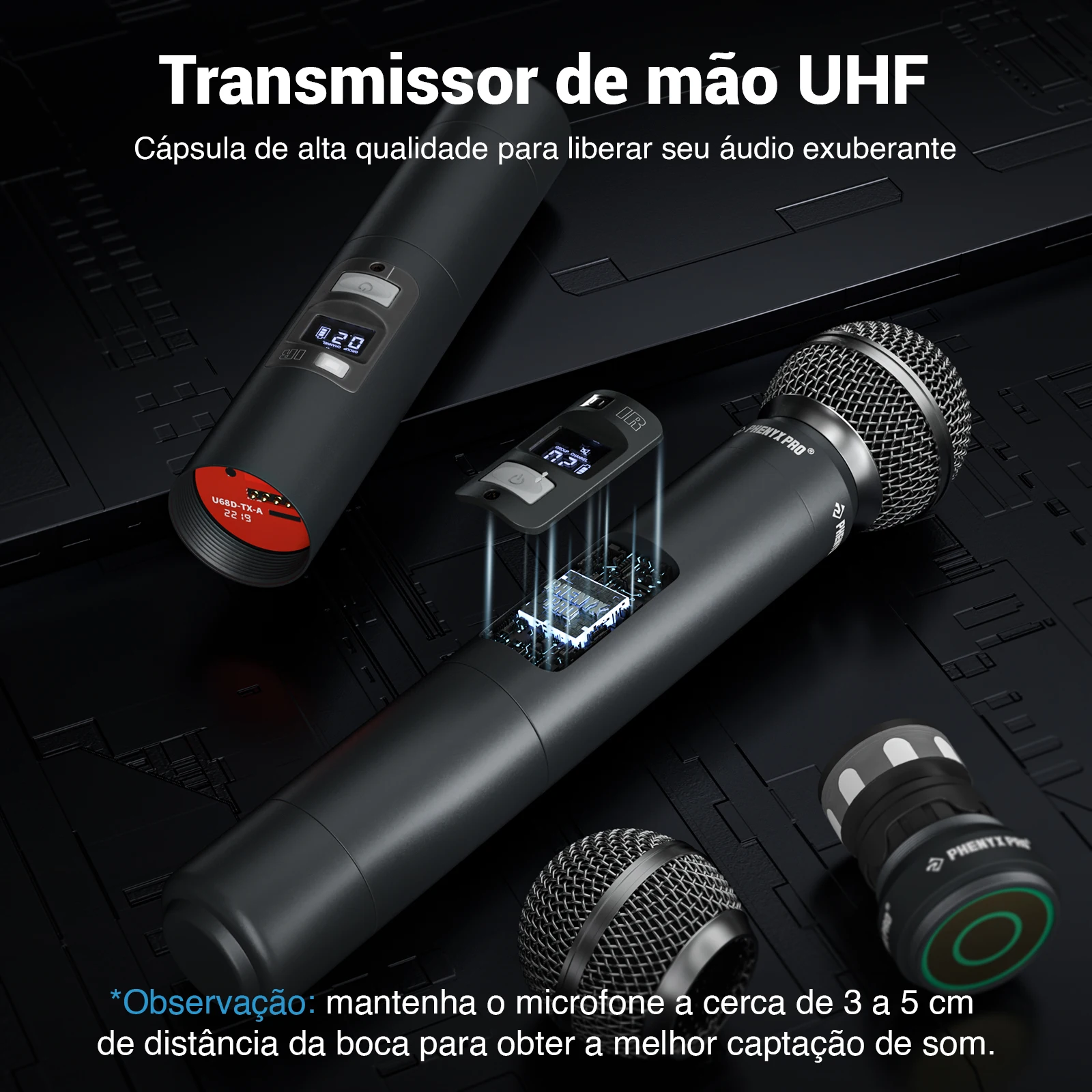 SISTEMA DE MICRÓFONO INALÁMBRICO Phenyx Pro, conjunto de ocho canales con micrófonos de mano de Metal, 8x40 canales, escaneo automático para DJ