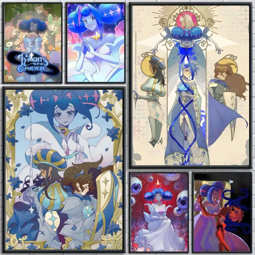 Cartoon K-Knights Of Guinevere Poster Trendy And Easy-to-Apply Wall Art Stickers For Home Decor And Dorm Room Walls