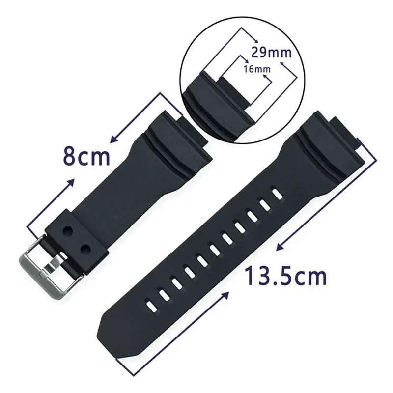 Waterproof Silicone Watch Strap for Casio for G-shock Rubber Wristband for GA-150/200/300 Replacement Straps Bracelet Accessory