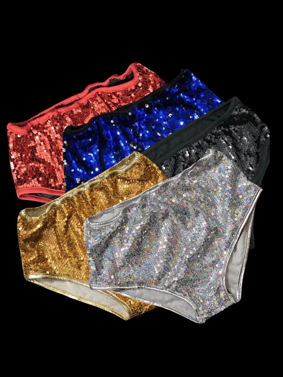Modern Dance Performance Outfit Low Waist Sparkling  Shorts Sexy Bar Nightclub DS Show Clothes Ladies Festival Costume