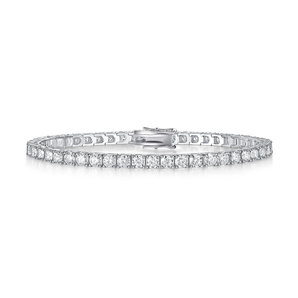 Factory Price  S925 Sterling Silver 3-5m D Color VVS1 Moissanite Diamond Tennis Bracet for Men Women with Certificate - view 5