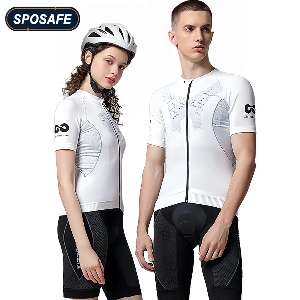 

1Pcs Men's Cycling Jerseys Tops Biking Shirts Short Sleeve Bike Clothing Full Zipper Bicycle Jacket with Pockets