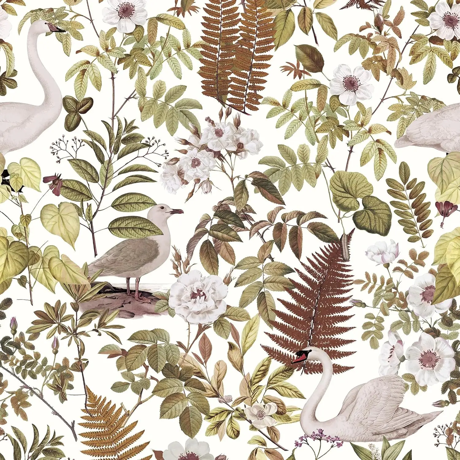 Floral Peel and Stick Wallpaper Boho Forest Self Adhesive Wallpaper Tropical Leaf Removable Contact Paper for Nursery Bedroom