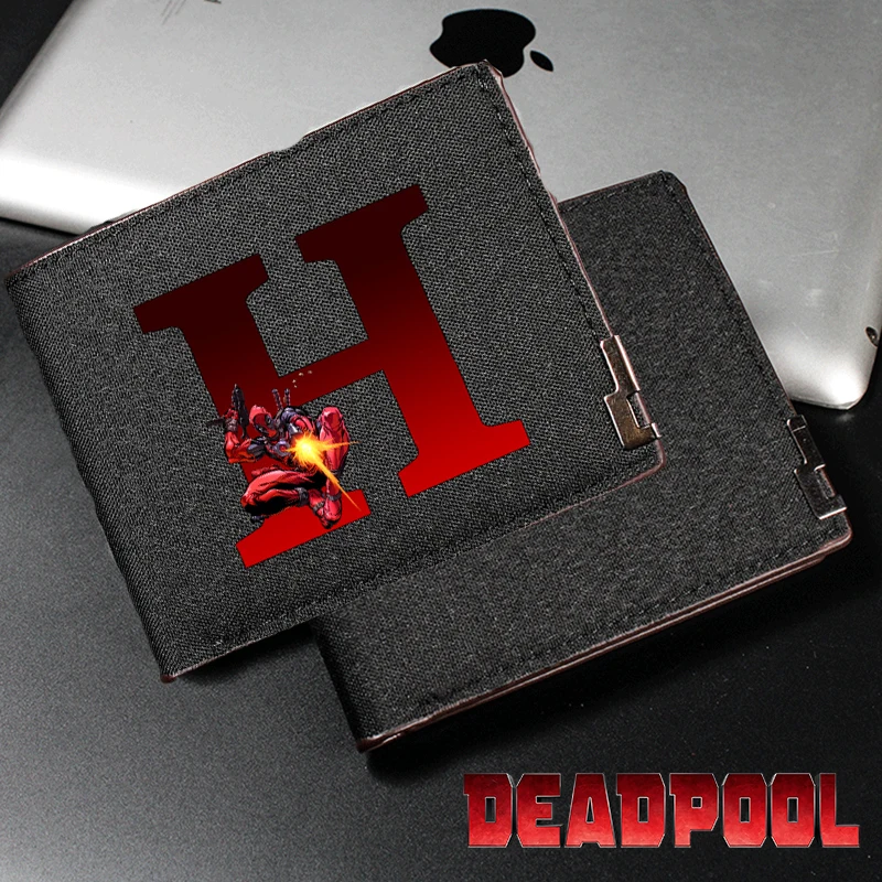 Deadpool Denim Wallets Anime Marvels Super Heroes Coin Purses Cartoon Printed Letter Cute Women Men Horizontal Wallet Kids Gift