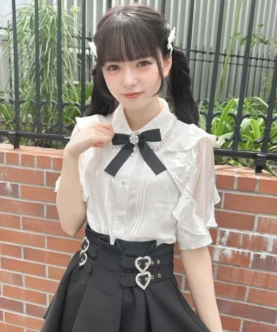 

Японская кружевная блузка с жемчужным воротником и узлом, дизайнерская коллекция премиум-класса для женщин, весна