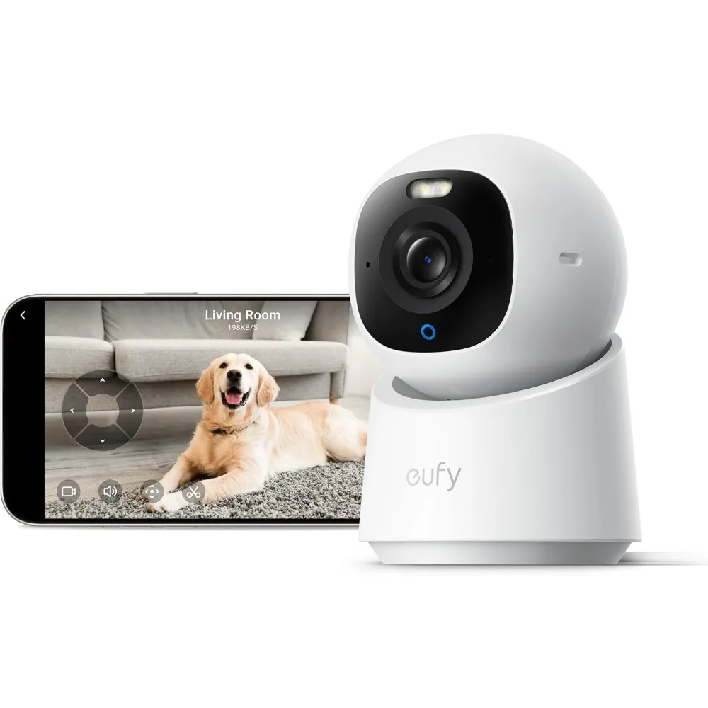 4K Indoor Camera: Pet, Baby Monitor, AI Tracking, 24/7 Recording, Night Vision, Audio, Compatible with HomeKit