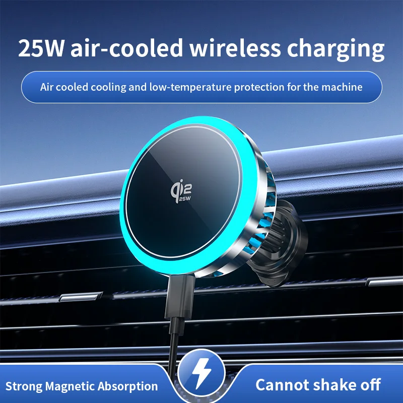 空冷式qi22-25w磁気ワイヤレス充電器-エアベント式スマホホルダー-iphone-17-16-15-14-13-12-pro-max対応-急速充電