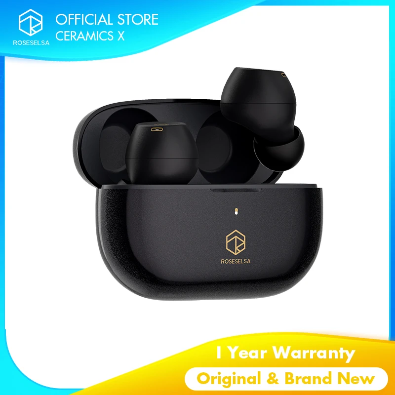 ROSESELSA CERAMICS X True Wireless Stereo Earbuds, ANC Headphones 4 HD Mics, IP54, Anti-Wind Earphones, LDAC, 40H Game Mode