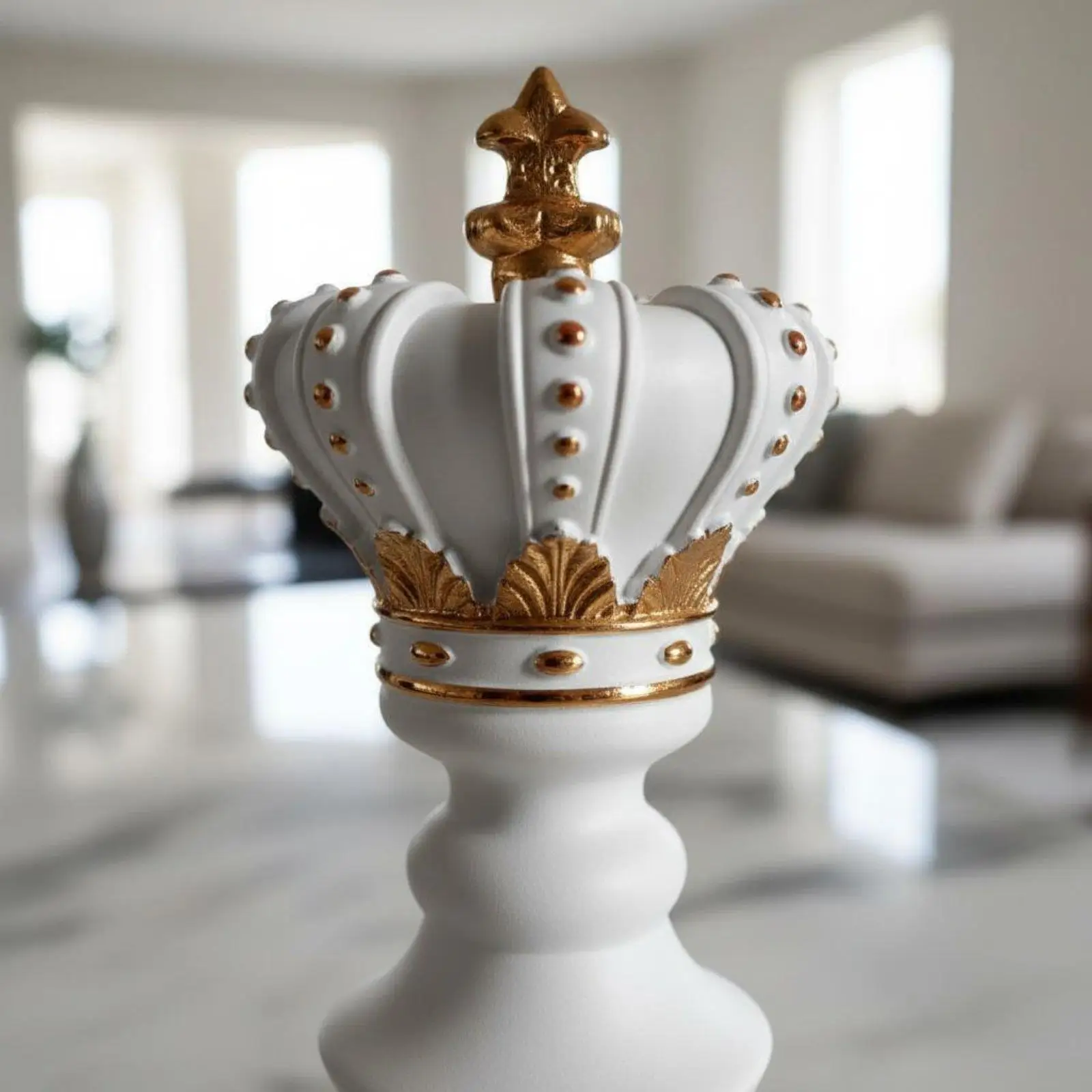 3 Pieces Chess Sovereign Knight Statue European Chess Piece Decor Set Creative Sovereign Figurine for Study Room, Office, Lobby