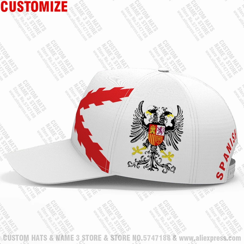 Spanish Empire Baseball Caps Custom Name Logo Spain Hats Imperio Travel Burgundy Hispanic Catholic Monarchy Cross Flags Headgear