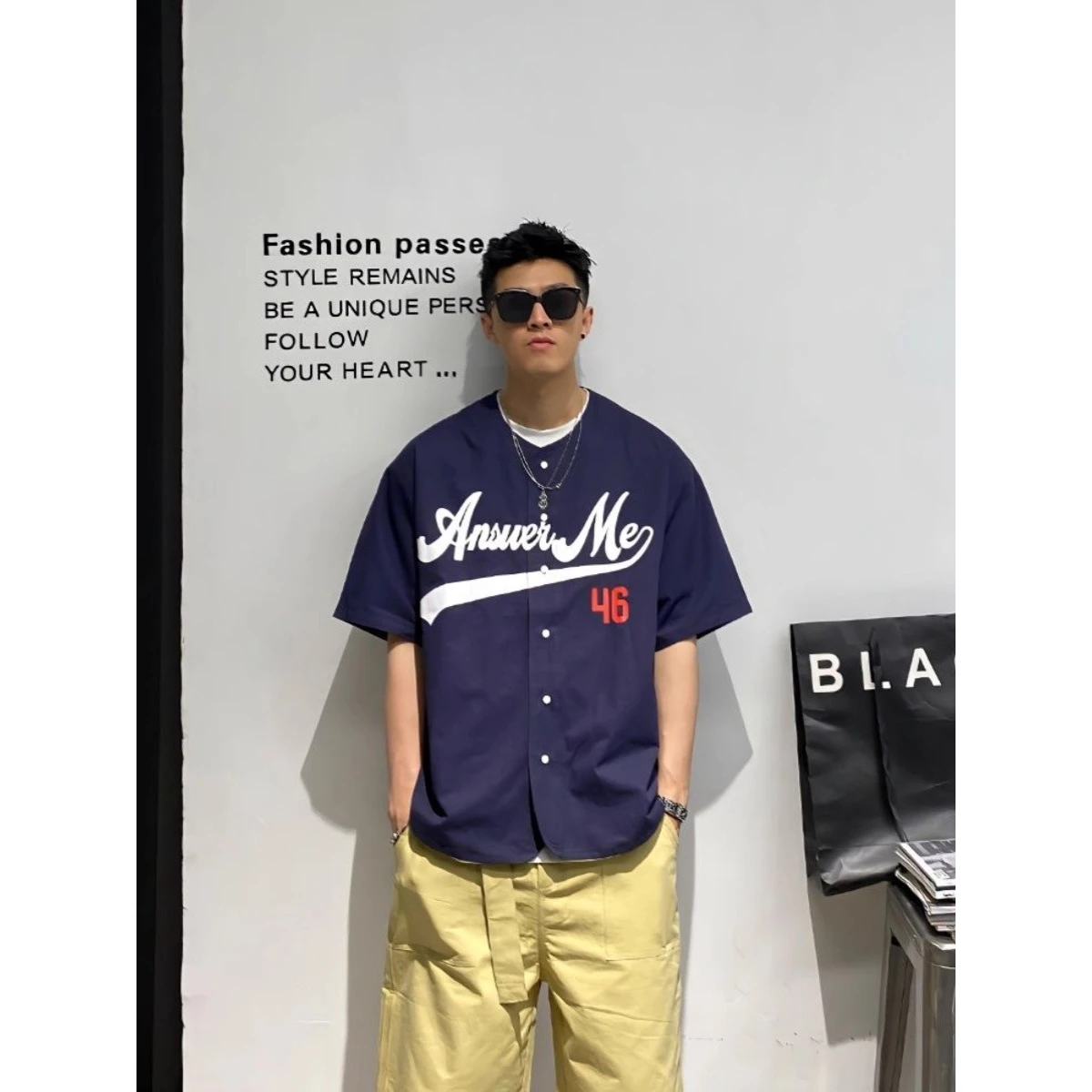 

Свободный крой American Sle Baseball irt для мужчин Тонкая верхняя одежда Повседневная свободная одежда Irt с буквенным принтом Модная персональная осенняя зима...