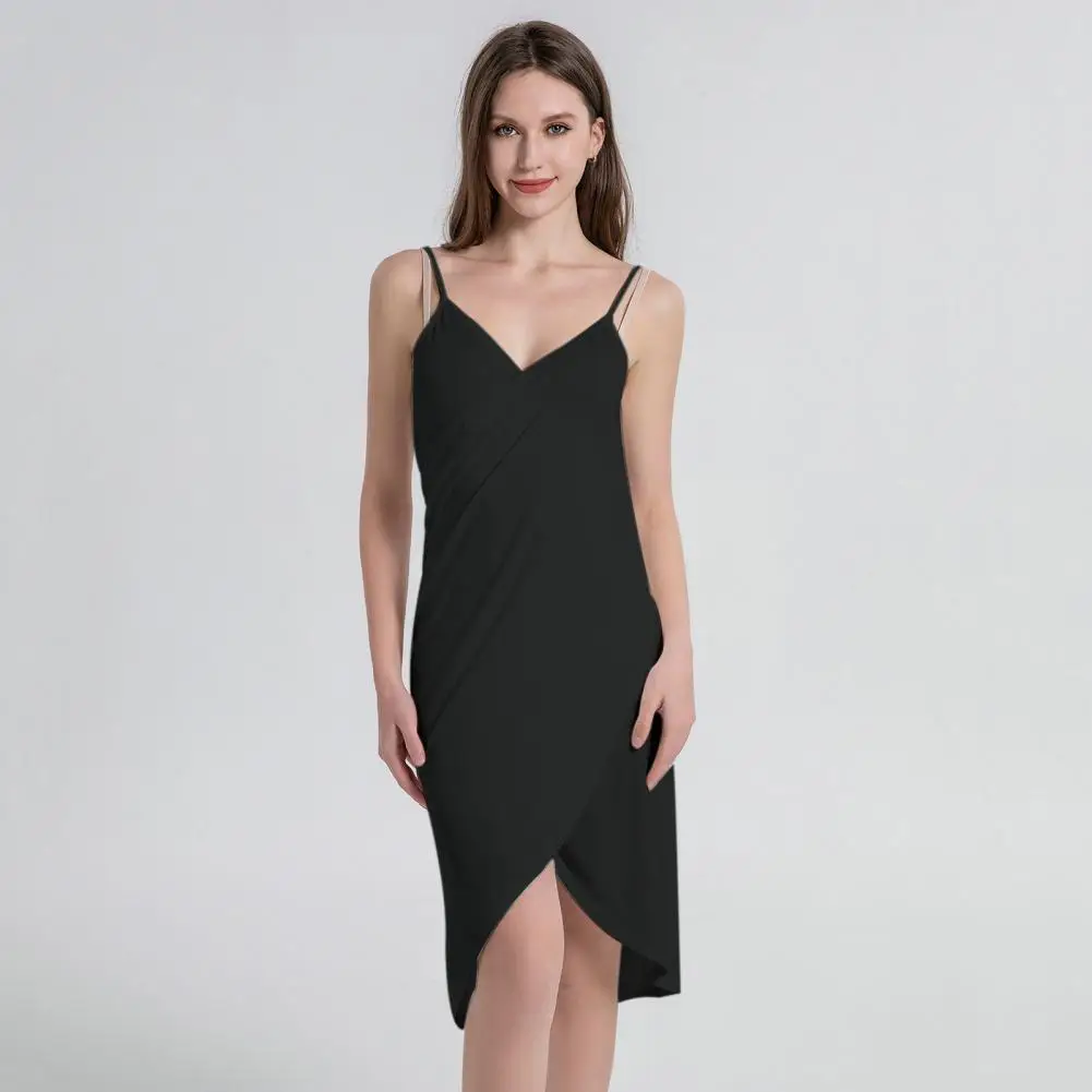 Robe de Plage à Col en V pour Femme, Cover-up de Bikini, Enveloppante, Respirante, pour les Vacances