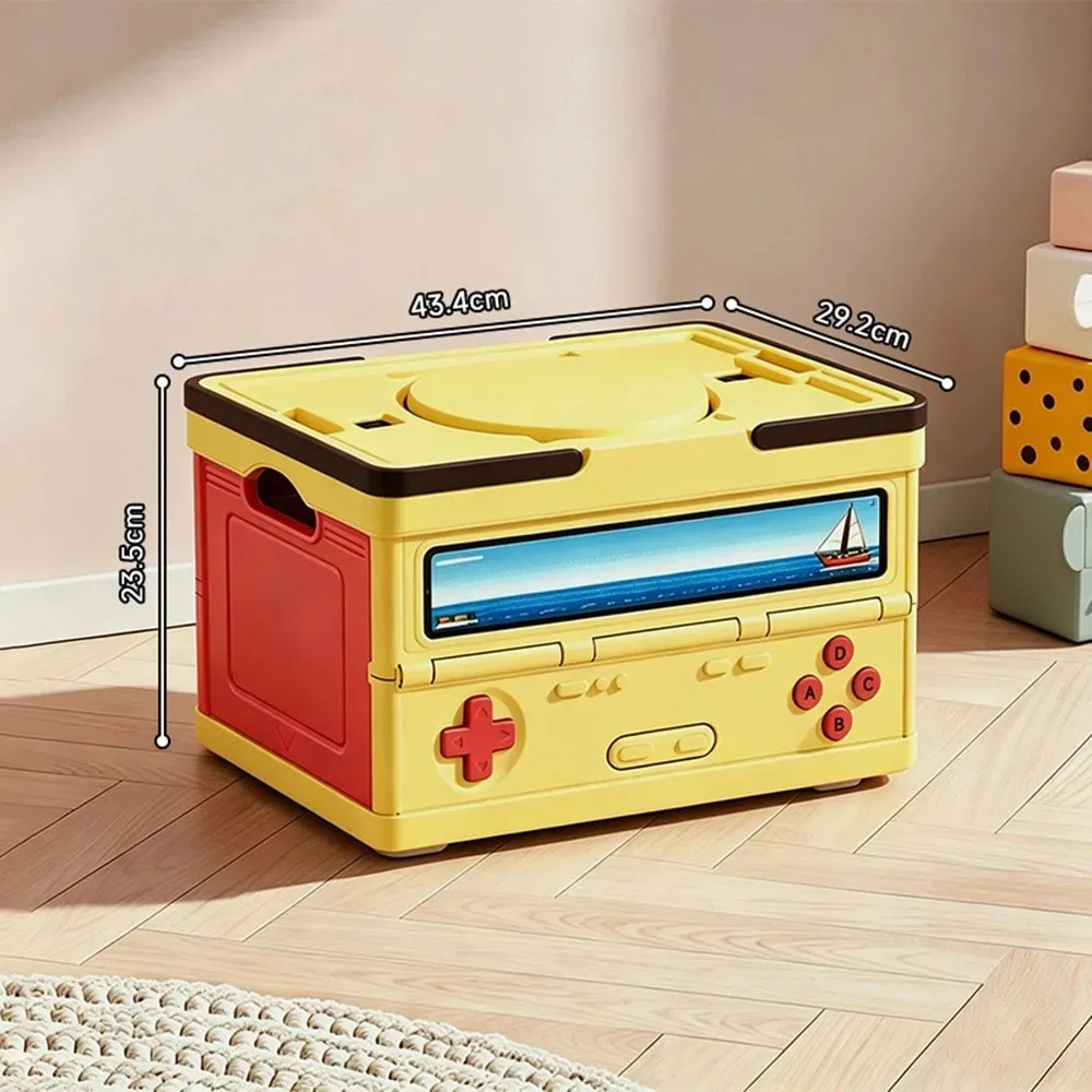 Foldable Storage Box for Game Consoles Large Capacity Stackable Organizer for Toys Desktop Sundries Storage Bin for Kids Bedroom