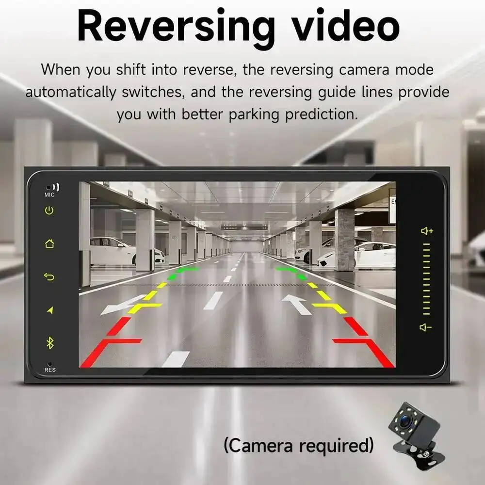 7Inch Touch Screen  Colorful Lights FM Radio MP5 Multimedia Player For Toyota Corolla  Wireless CarPlay  Android auto Car Stereo