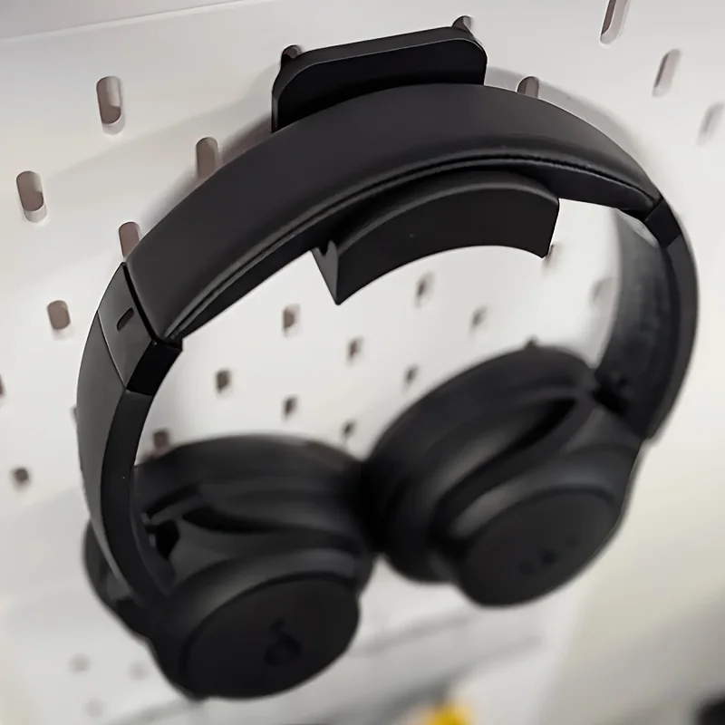 1 Stück geeignet für Ikea Skadis Kopfhörer-Aufhänger, multifunktionaler Kunststoff-Headset-Display-Ständer, unverzichtbarer Desktop-Organizer – Detail 3
