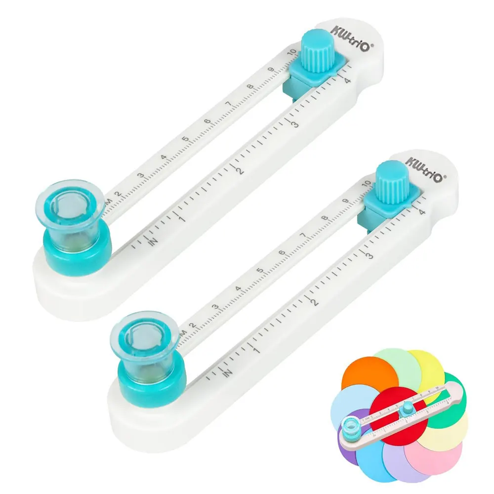 

Набор из 2-х круглых резаков, регулируемый круглый резак для бумаги, 360° ° Вращающийся нож, диаметр 2-20 см, для резки крафт-бумаги.