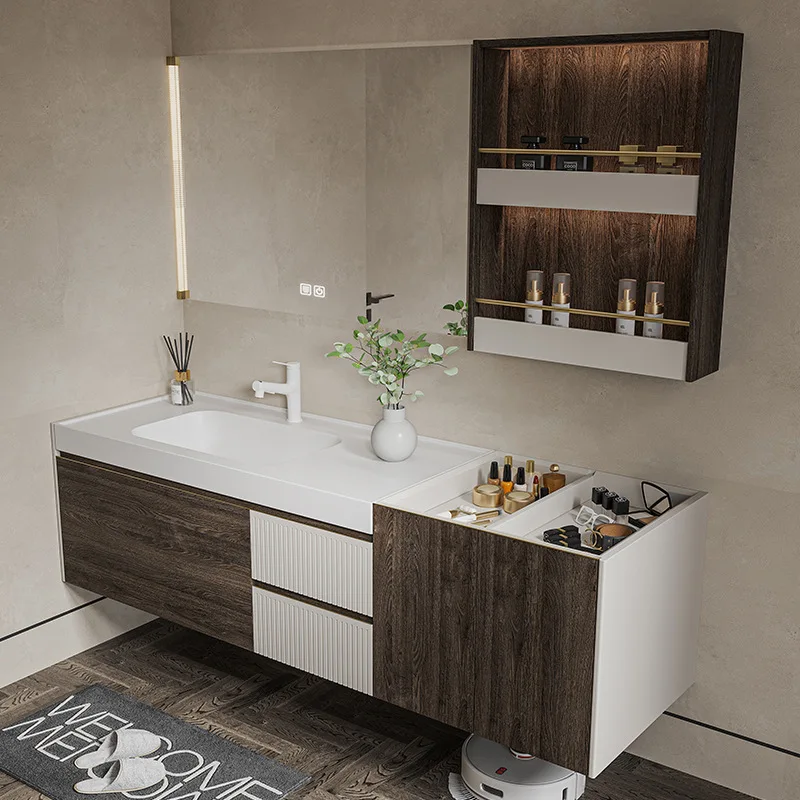 #Cream Wind 2025 New Keli Nai Integrated Basin Bathroom Cabinet Combination Toilet Washstand Ceramic Washbasin Cabinet