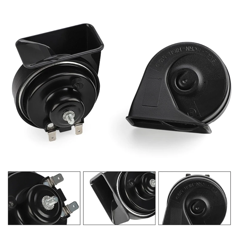 Double Tone Car Horn,2Pcs 410DB Super Loud Train Horn Air Horn 12V Waterproof Double Horn Sound Electric Snail Horn