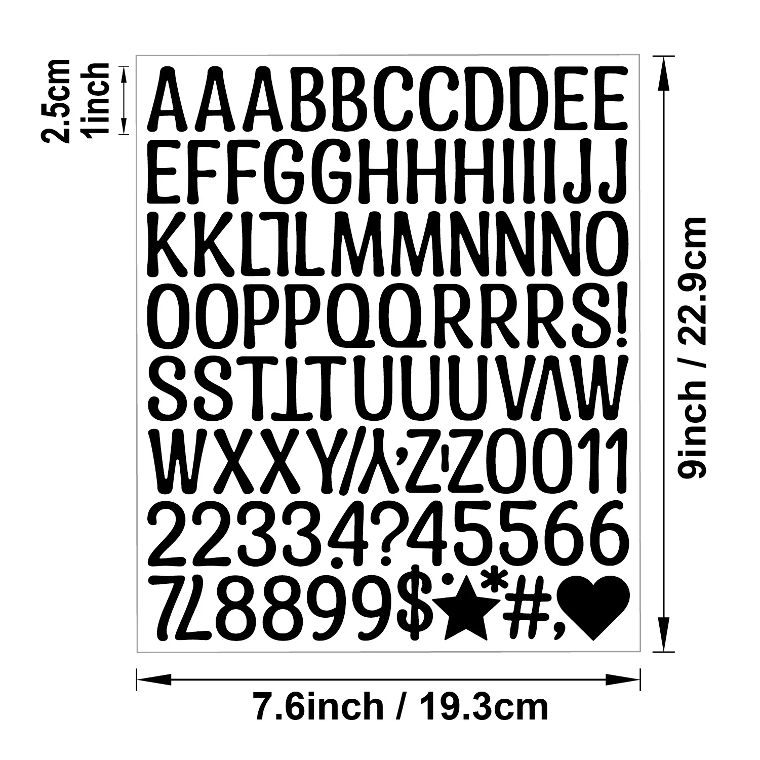 1 Inch Decorative Vinyl Alphabet Stickers Self Adhesive for Handcraft Project Kitchen Spice Jar Label Storage Box