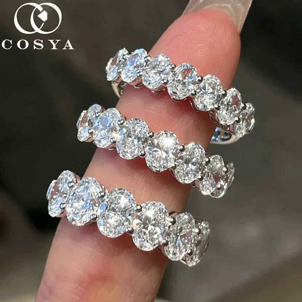 

Кольцо COSYA 0.5/1CT с овальным муассанитом, серебро S925, цвет D, VVS, имитация бриллианта, обручальное кольцо, роскошные ювелирные изделия для женщин