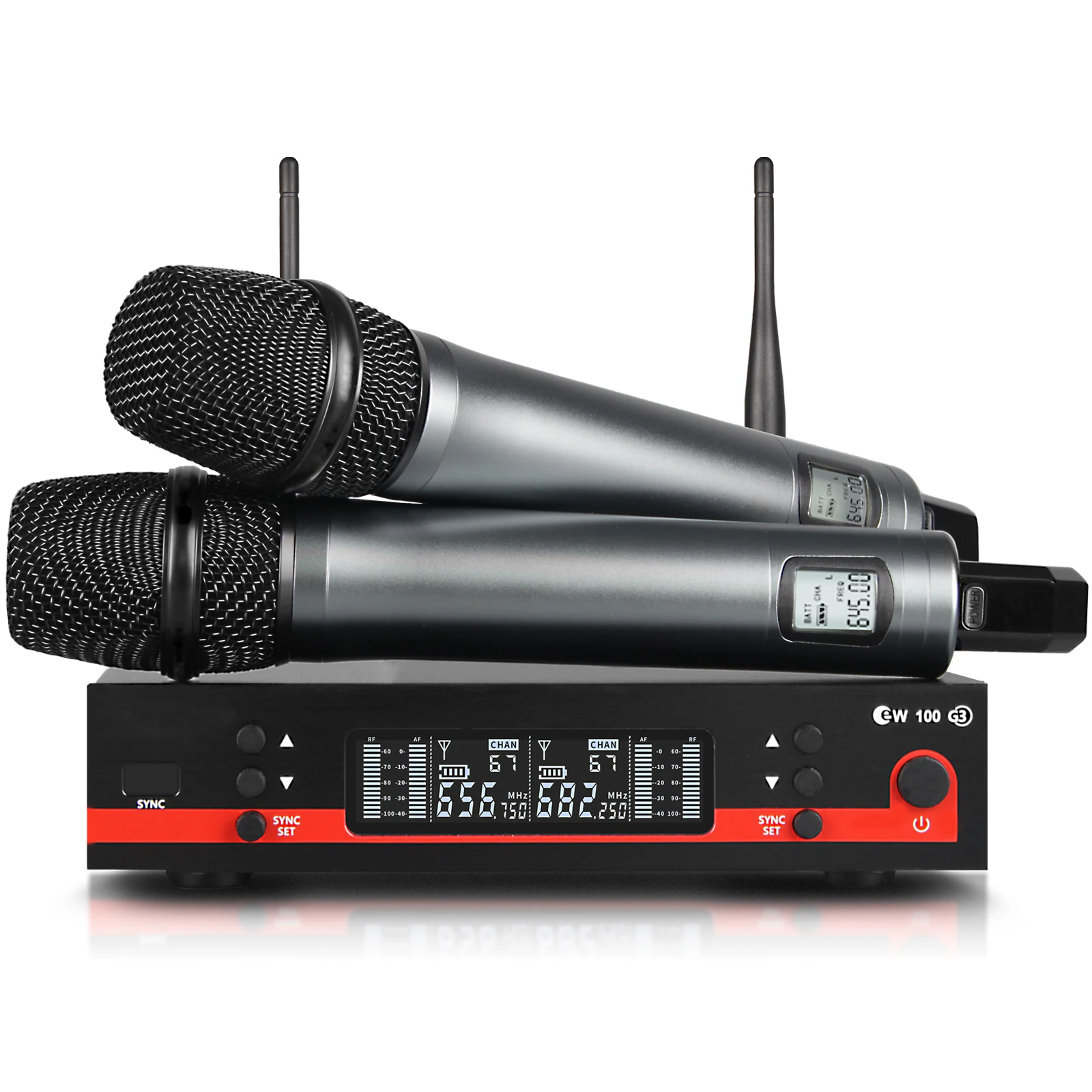 Sell well! EW100G3 professional dual wireless microphone stage performance dual channel 600-699 UHF karaoke, e835 metal handheld