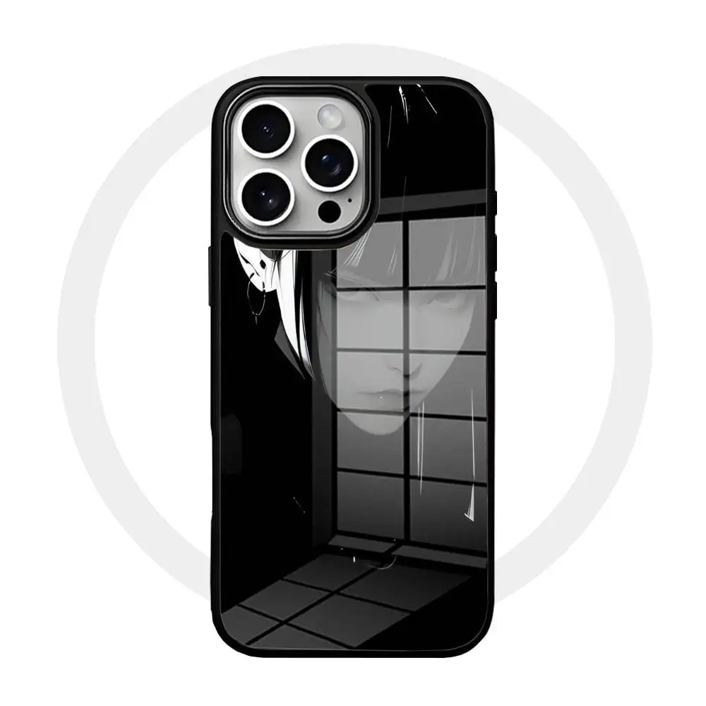 

Dark Anime Girl Phone Case Magnetic Glass Phone Case For Iphone 16 15 14 12 11 13 Pro Max Mini Puls Cover