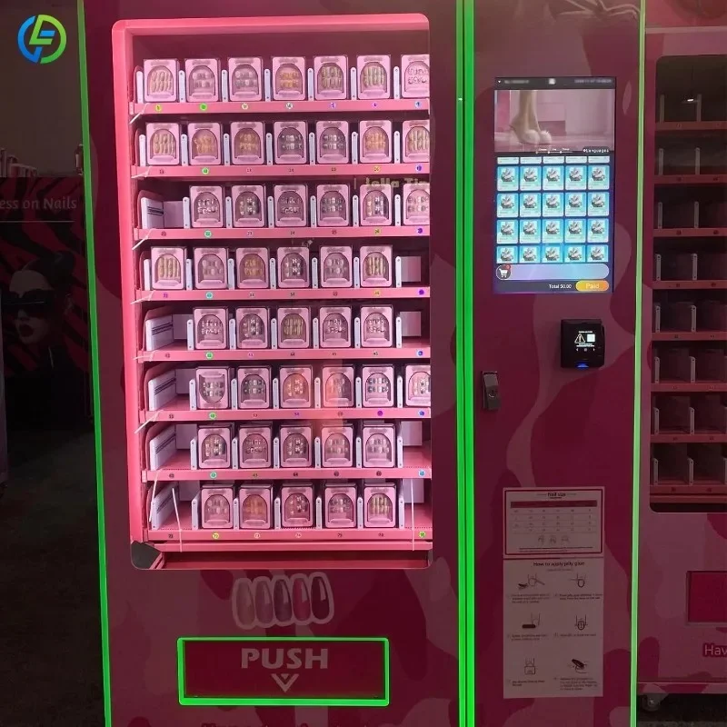 Factory Price Smart Nail Beauty Vending Machine with LED Lights & Touch Screen, Press-On Nails Dispenser Customized