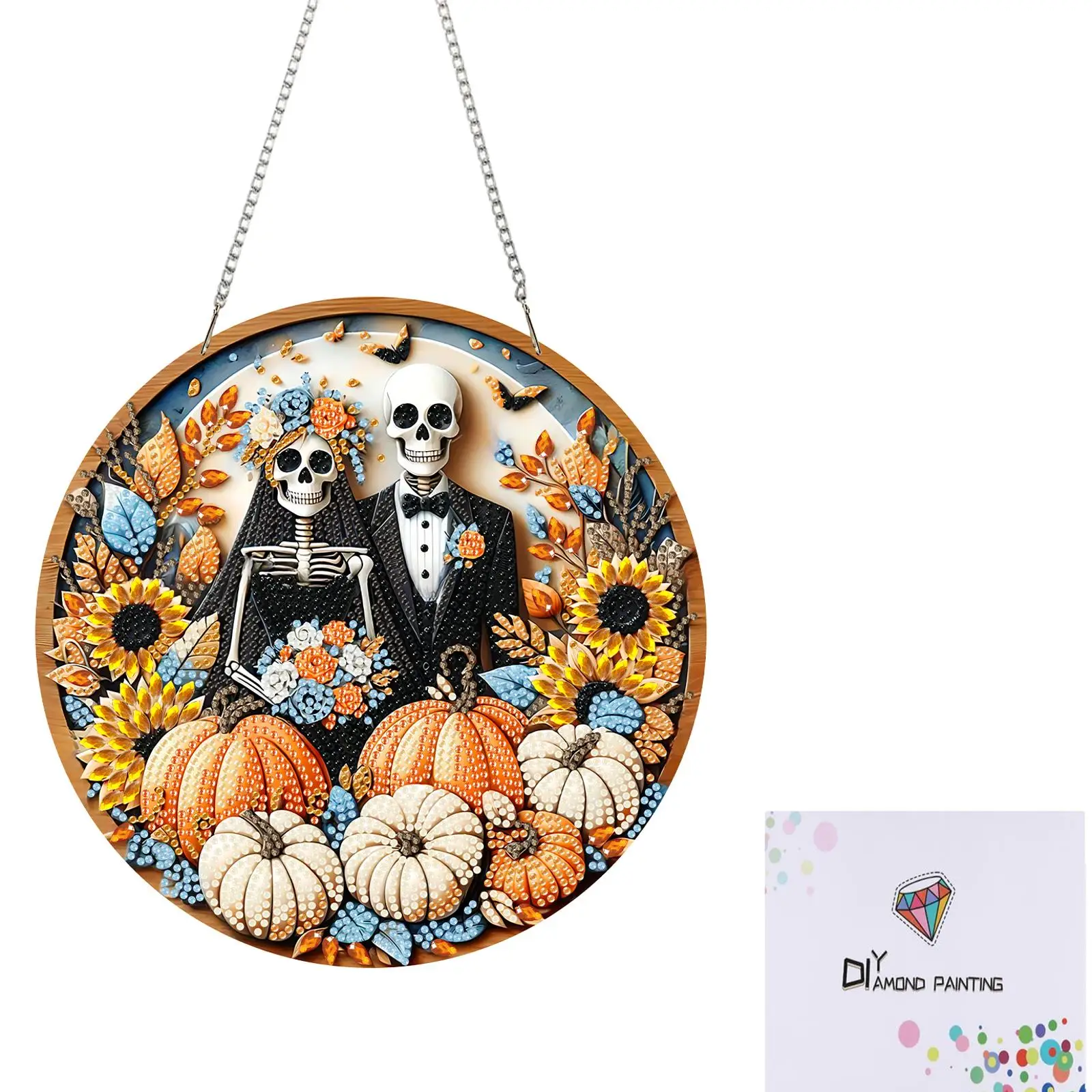 

Подвеска-картина из акрила с 2D-эффектом в форме скелета на Хэллоуин, для самостоятельного изготовления, с эффектом алмазной мозаики