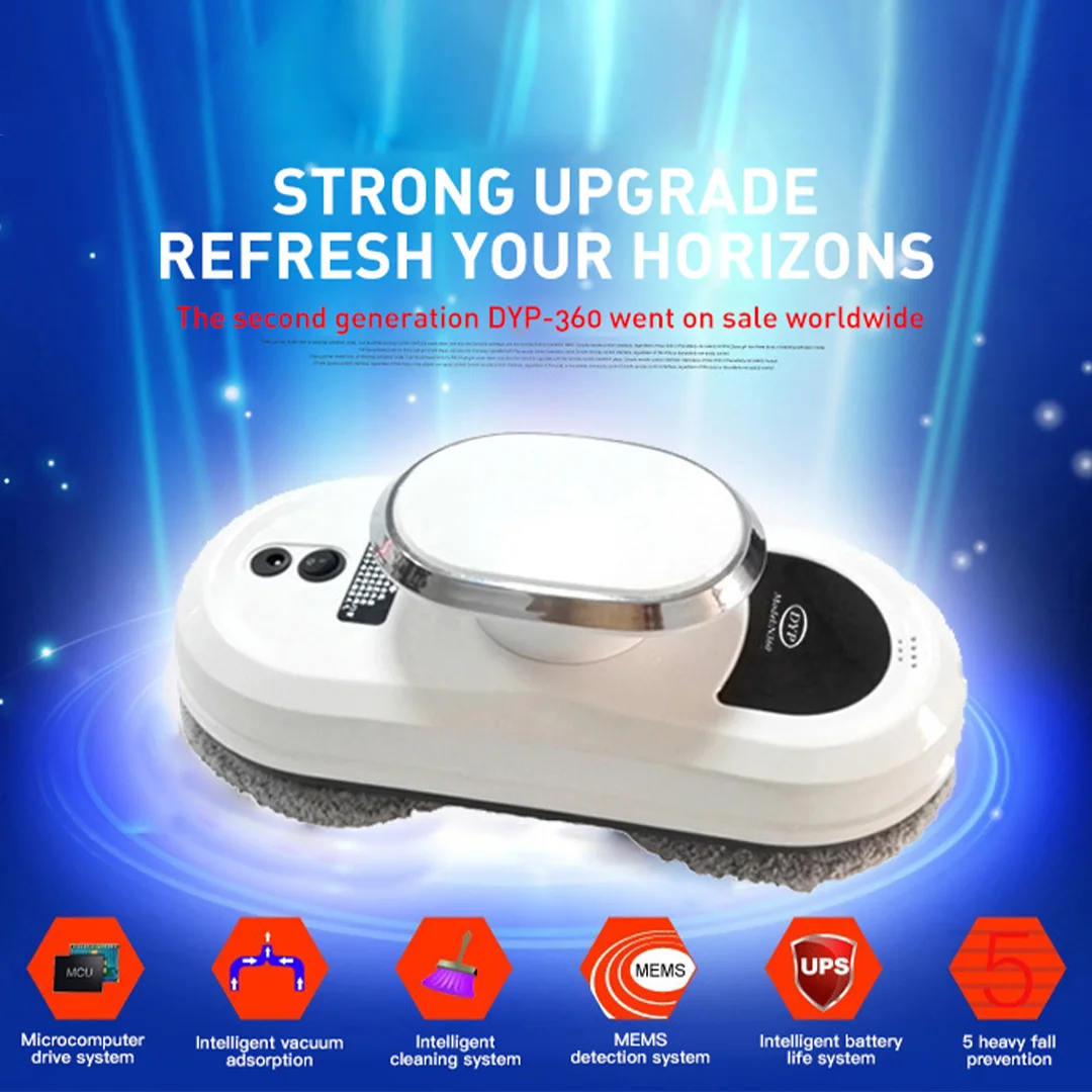 Window Cleaning Robot High Suction Electric Window Cleaner Robot Anti-falling Remote Control Robot Vacuum Cleaner for Glass