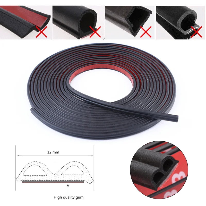 5M Car Door Edge Weatherstrip Sound Insulation Noise Prevention for Renault Kadjar Captur Talisman Megane LAGUNA Scenic Alaskan