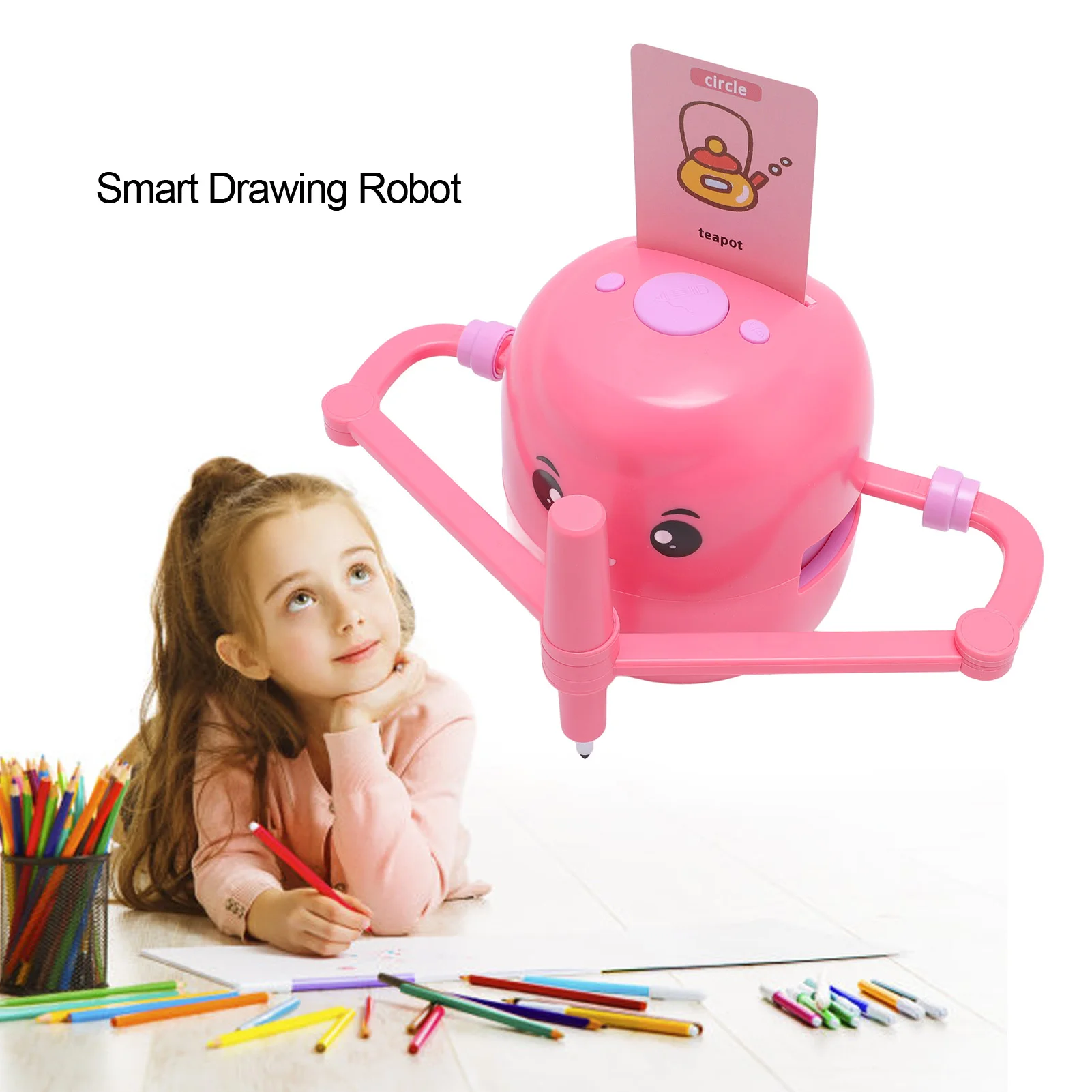 Children Smart Drawing Robot Painting Robot Kids Art Enlightenment Interactive Early Educational Drawing Robot Auto Drawing Toy