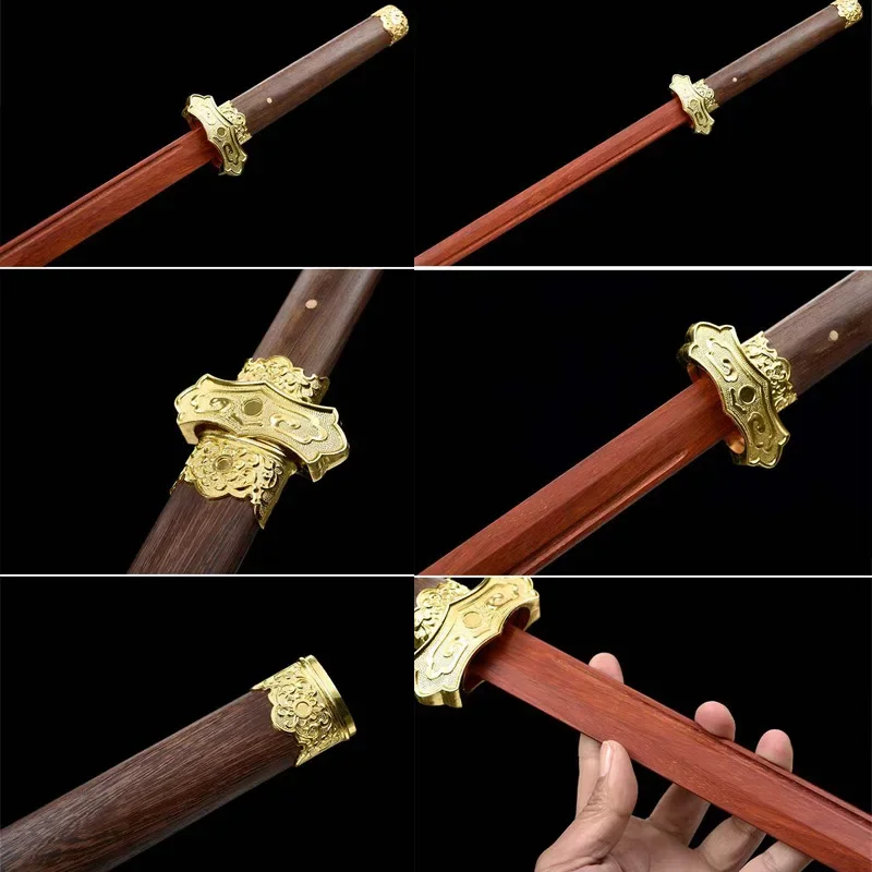 99 سنتيمتر الماهوجني اليدوية تانغ هنغداو مع سكين خشبي مغمد ممارسة سكين رسم السيف التدريب الدعائم #3