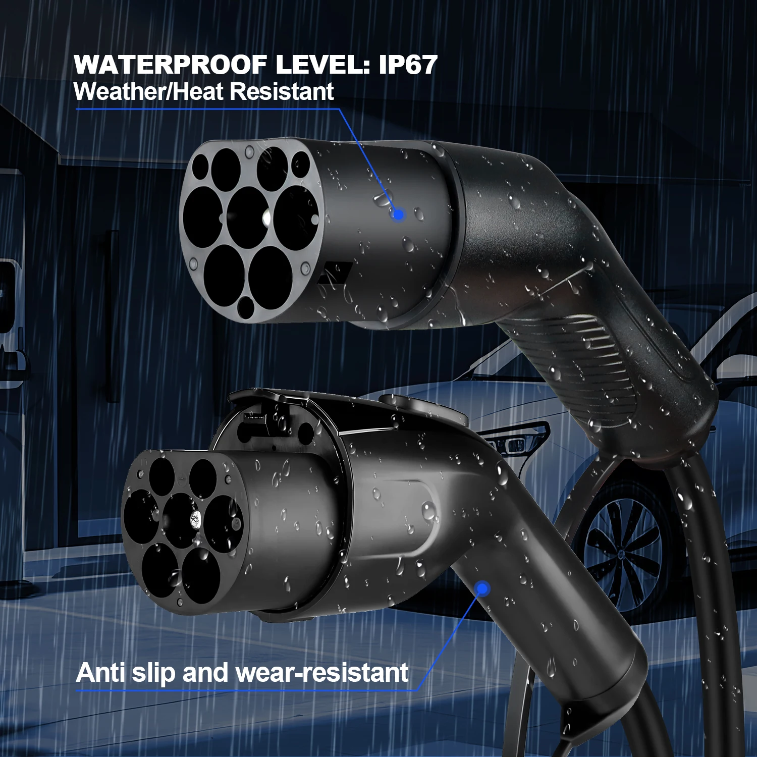 Kolanky EV كابل شحن Type2 ذكر التوصيل إلى GB/T المقبس سيارة الجانب 16A 3.6kW 32A 7.2kW 1P 11kW 22kW 3P ل GBT مركبة كهربية