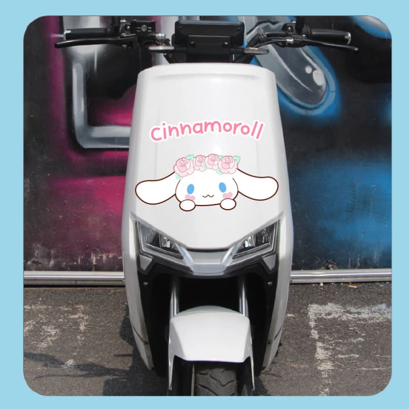 Sanrio Kawaii Cinnamoroll Sticker Car Decoration Cute Sticker Electric Car Scratch Blocking Sticker Children\'s Toy ChristmasGift